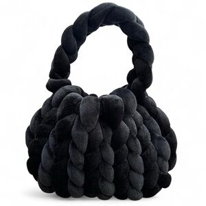 Handmade Black Braided Handbag